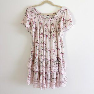 1st Sight Light Pink Off The Shoulder Lace Babydoll Dress